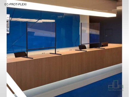 Ecran protectie plexiglass anti COVID-19 pentru birouri, receptii