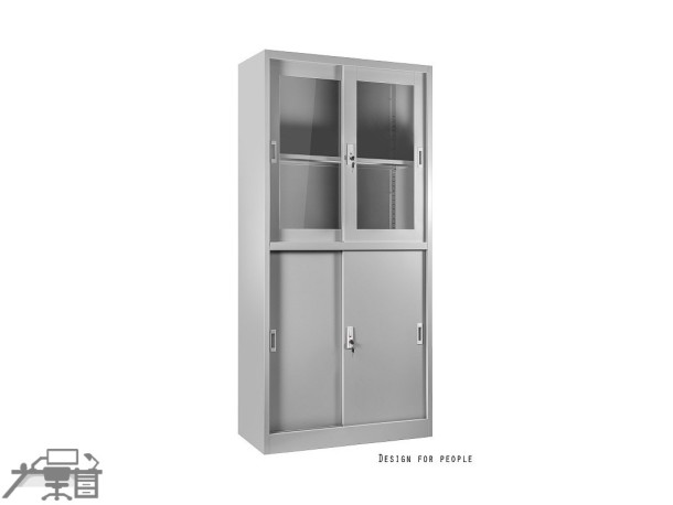 Dulap metalic 2 compartimente, fronturi din sticla, XD-015