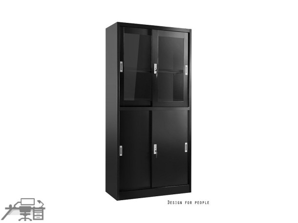Dulap metalic 2 compartimente, fronturi din sticla, XD-015