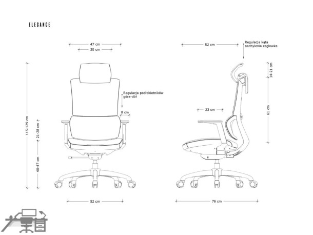 Scaun ergonomic operational ELEGANCE CM-B263AS-1