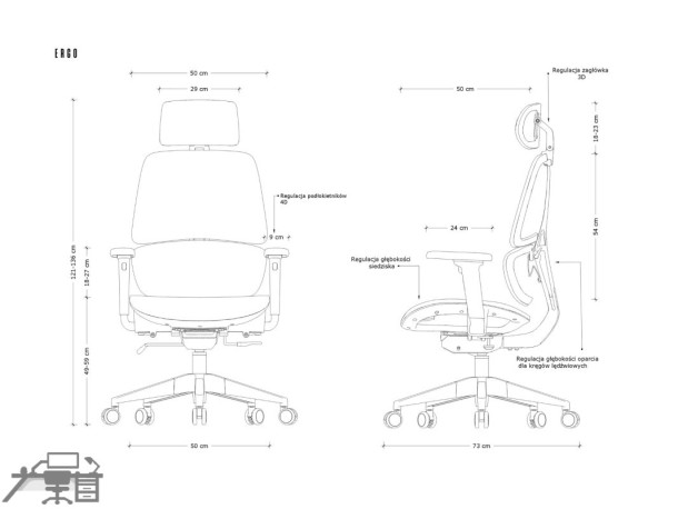 Scaun ergonomic operational ERGO ZM-716A