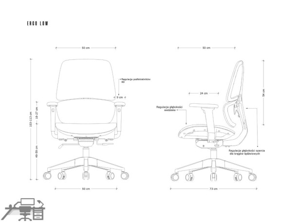 Scaun ergonomic operațional ERGO ZM-716A