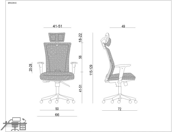 Scaun ergonomic operational ERGONIC 1506H