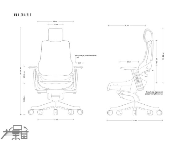 Scaunul ergonomic managerial WAU W-609
